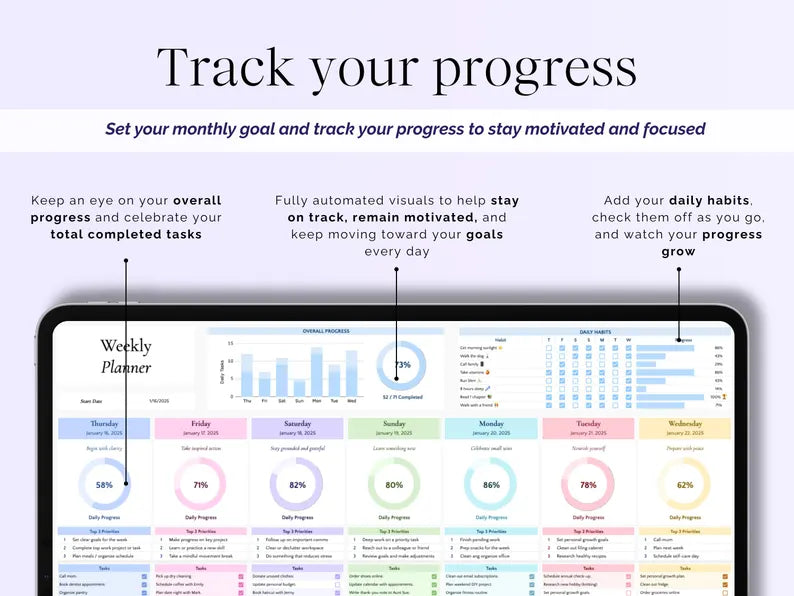 Second Brain Template Weekly Planner Daily Task Tracker Spreadsheet Routine