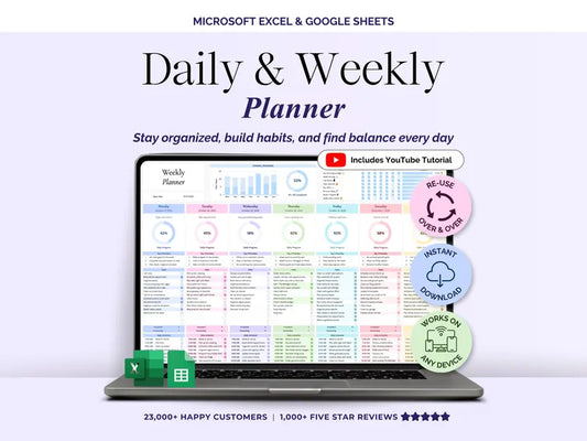Second Brain Template Weekly Planner Daily Task Tracker Spreadsheet Routine