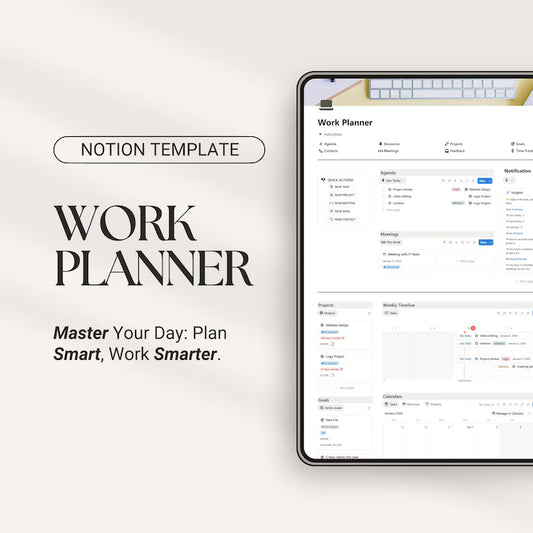 Notion Work Planner Template Project Management Task Manager