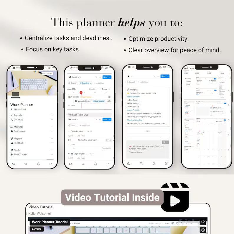Notion Work Planner Template Project Management Task Manager